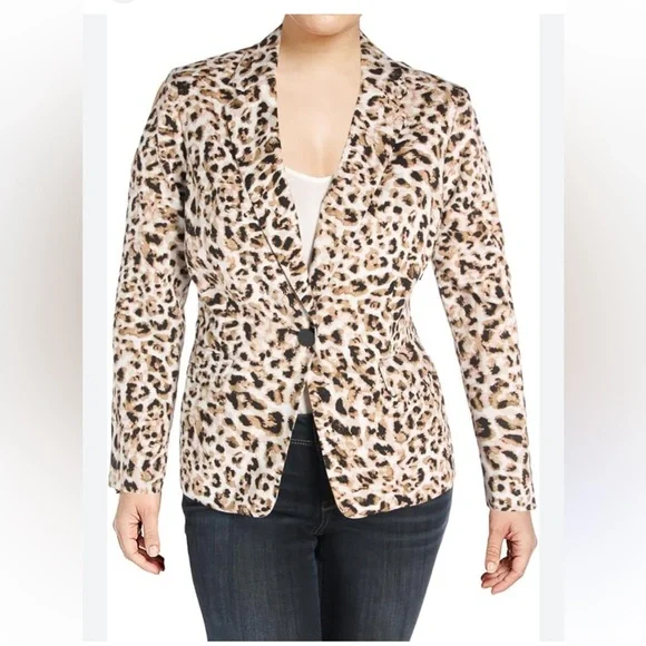 Calvin Klein Leopard Animal Print Blazer Career size 4 - Picture 7 of 7
